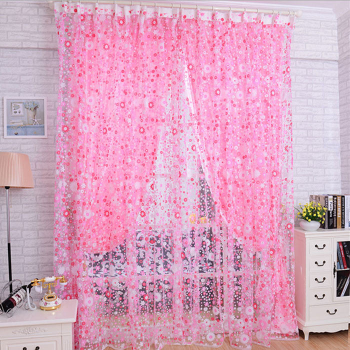 Print Floral Door Sheer Window Curtains Room curtains for living room Curtain Divider cortinas para sala de estar