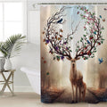 Seasons Change by JoJoesArt Shower Curtain 3D Floral Deer Elk Waterproof Bath Curtain With Hooks for Bathroom Decoration 150x180